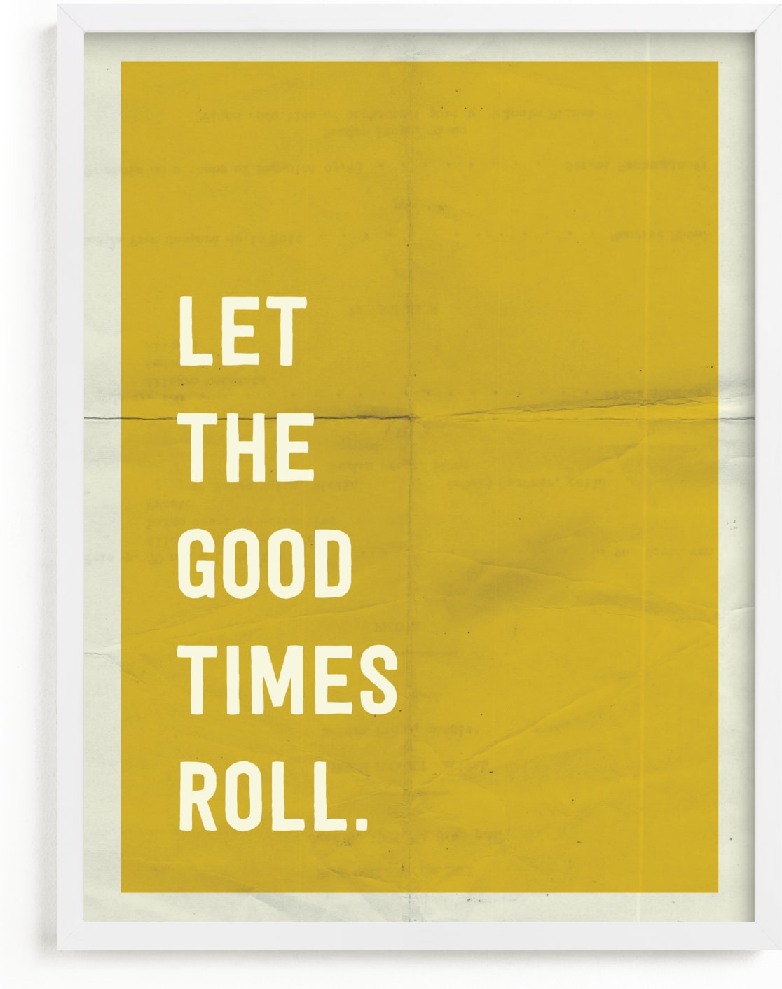 This is a yellow art by Morgan Kendall called Let the Good Times Roll.