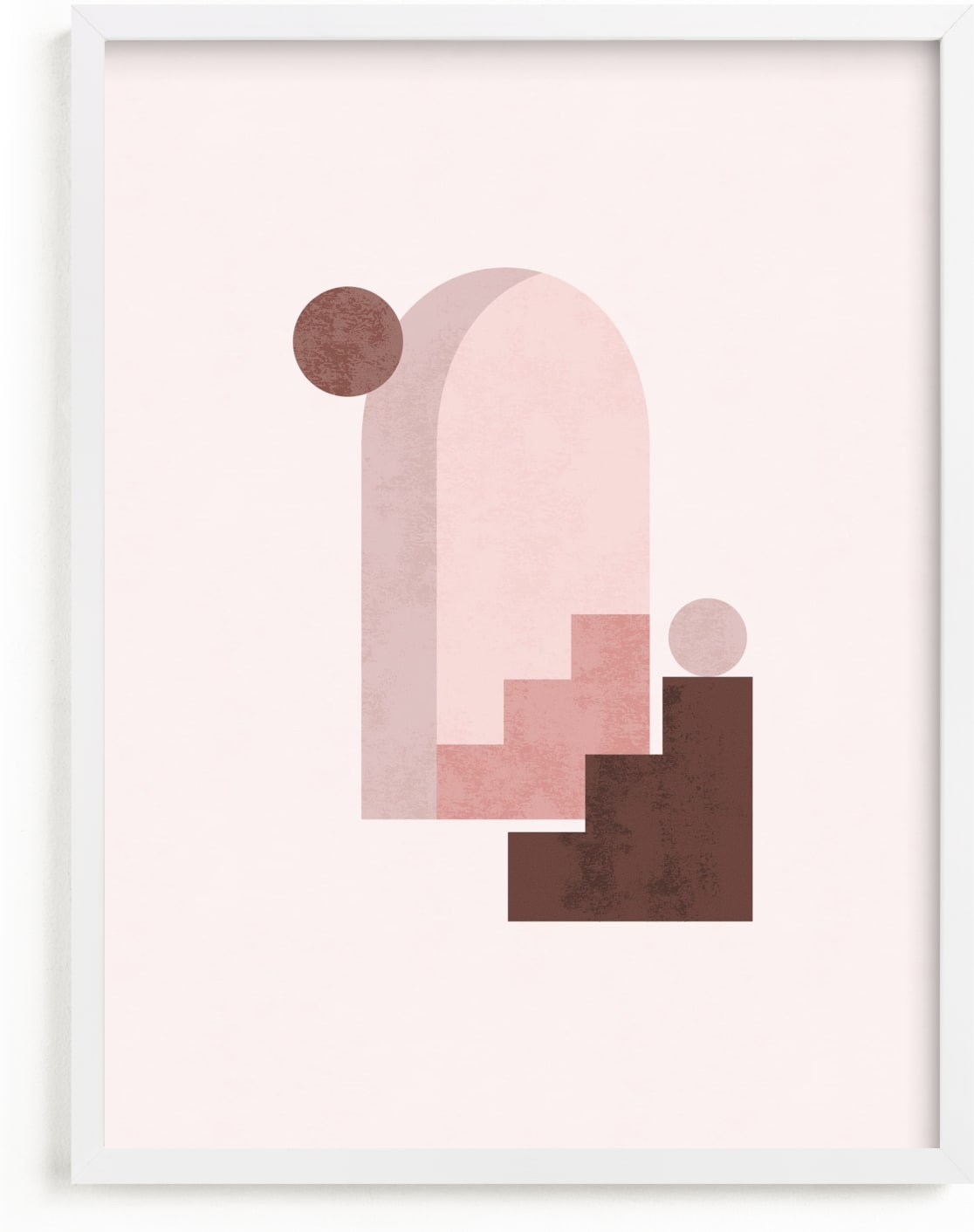 This is a pink art by Iveta Angelova called Rustic Geometry 1.