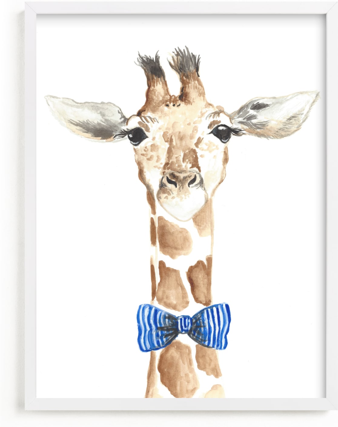 This is a brown art by Kristin Dills called Dapper Giraffe.