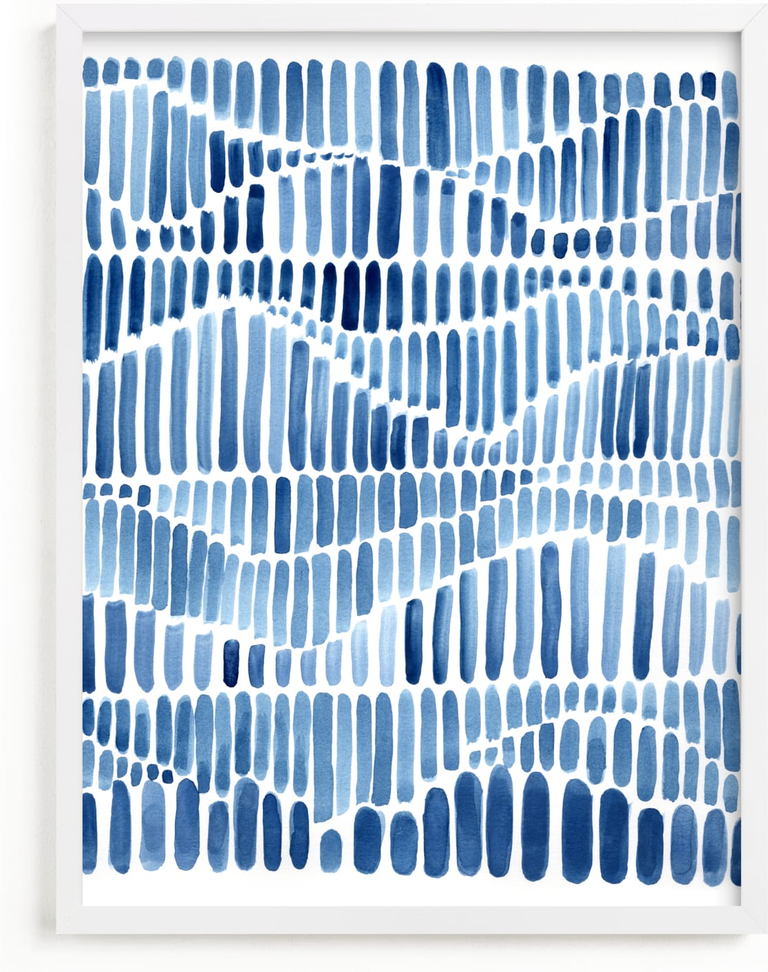 This is a blue art by Kristi Caterson called Indigo Rhythm.