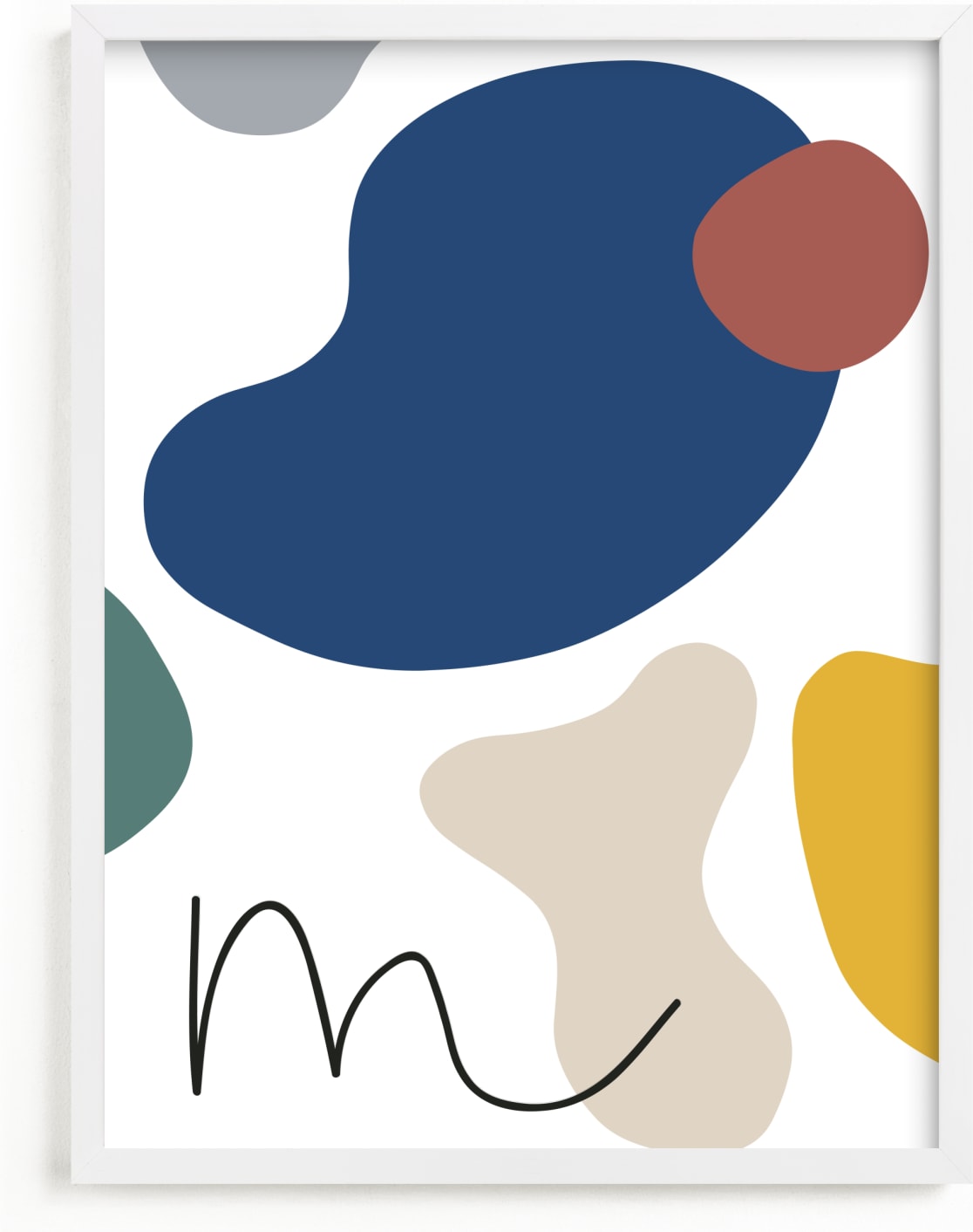This is a blue personalized art for kid by Sumak Studio called Abstract Shapes I.