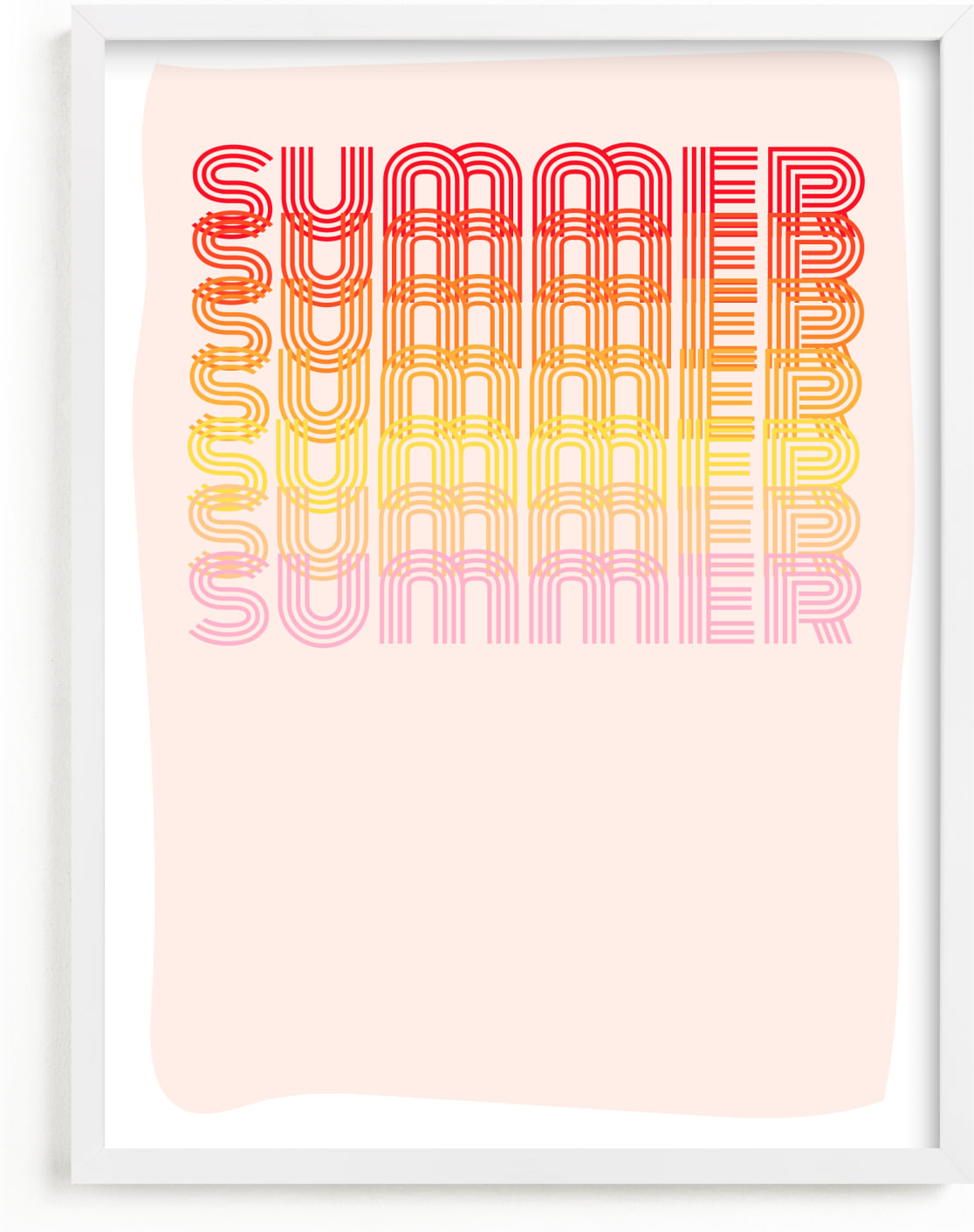 This is a pink kids wall art by Kisco Print Shop called Retro Summer.