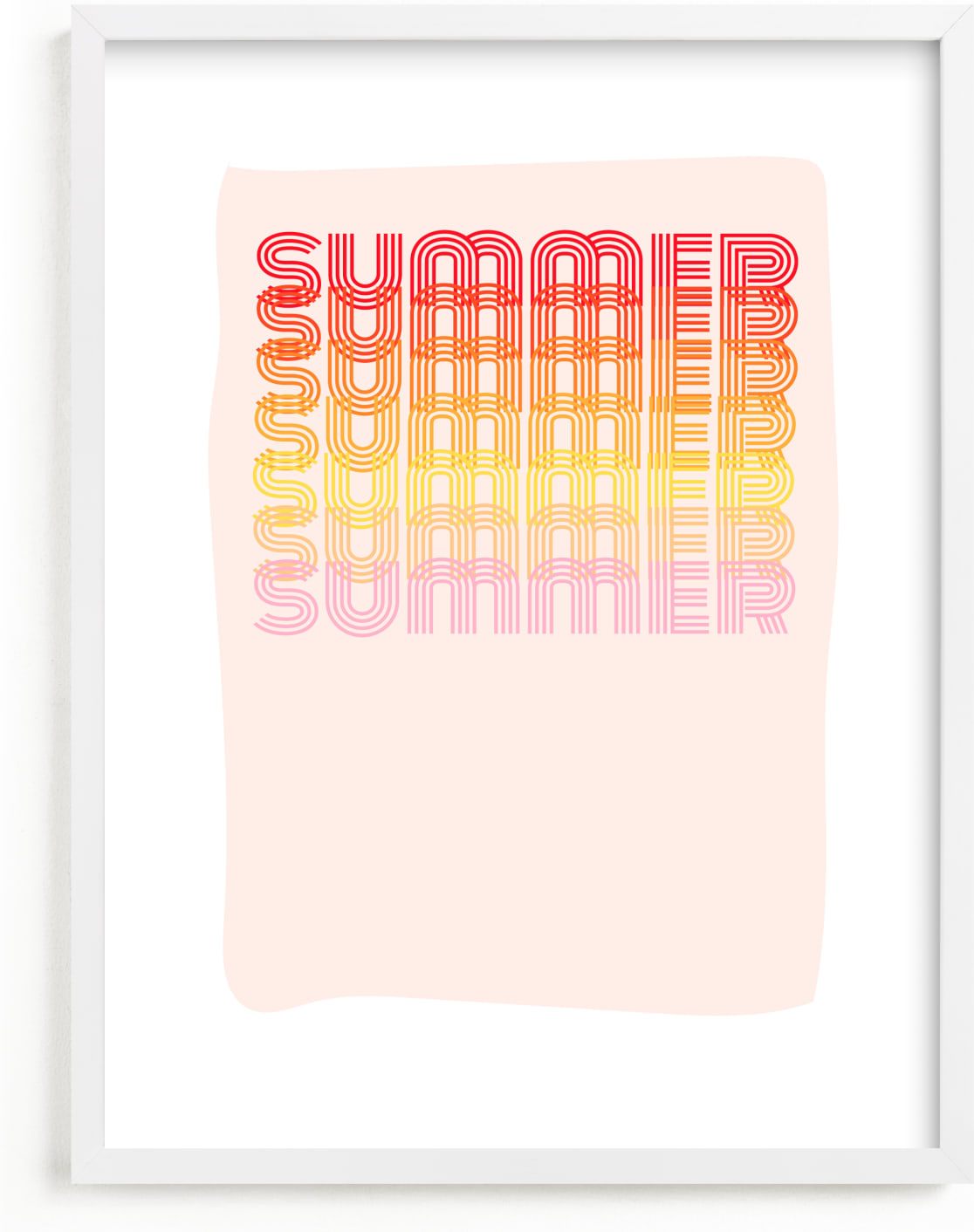This is a pink kids wall art by Kisco Print Shop called Retro Summer.