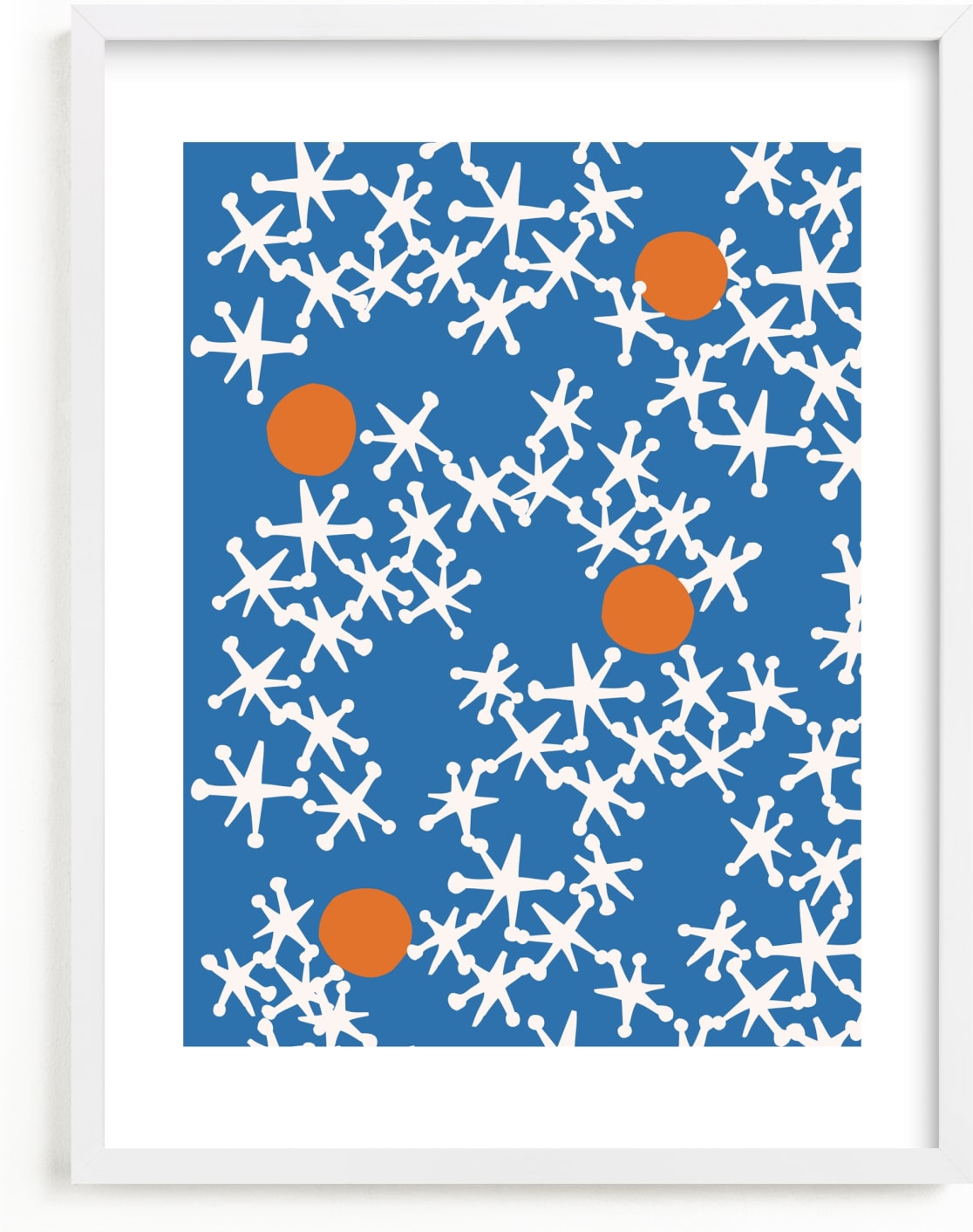 This is a blue, orange, red kids wall art by Ampersand Design Studio called Fun & Games III.