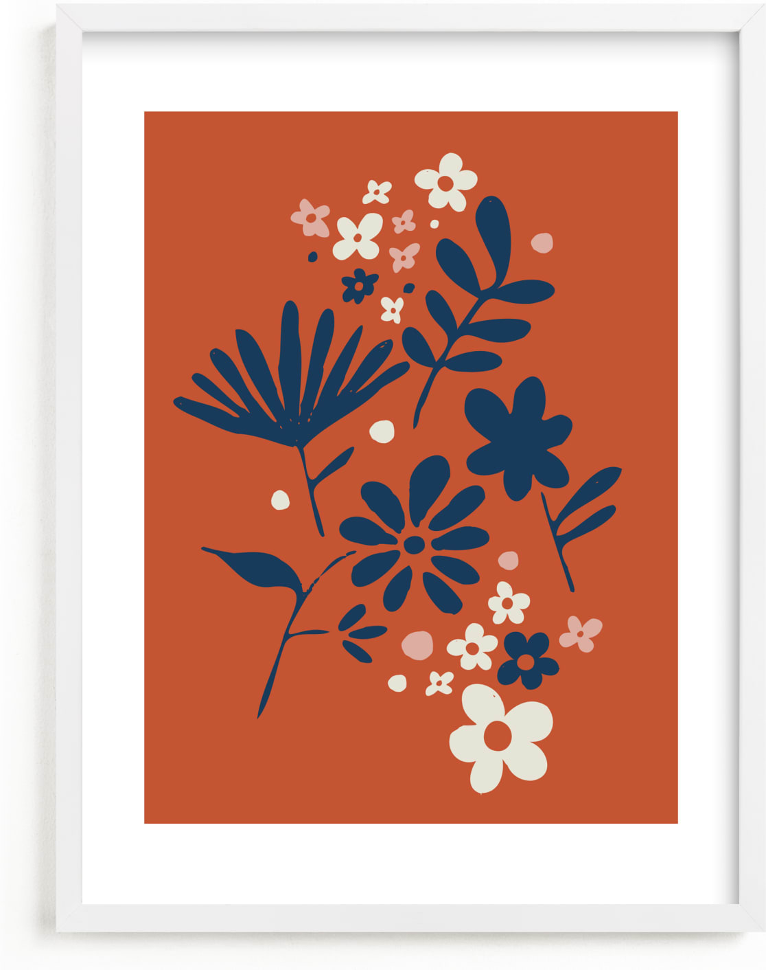 This is a blue kids wall art by Kate Capone called Vintage Floral Set IV.