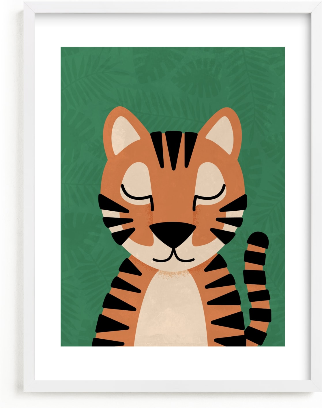This is a colorful kids wall art by 2birdstone called Jungle Tiger.