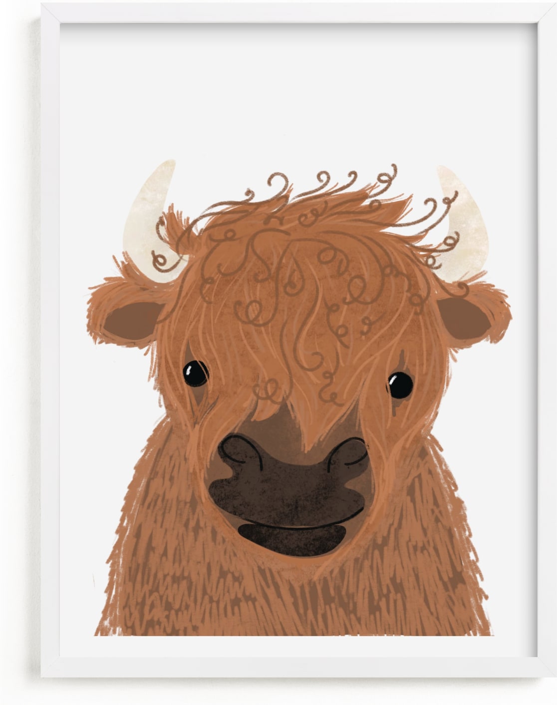This is a brown kids wall art by Itsy Belle Studio called le Yak.