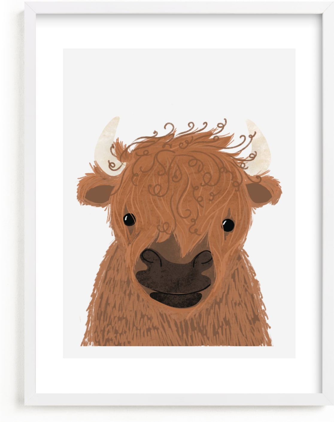 This is a brown kids wall art by Itsy Belle Studio called le Yak.