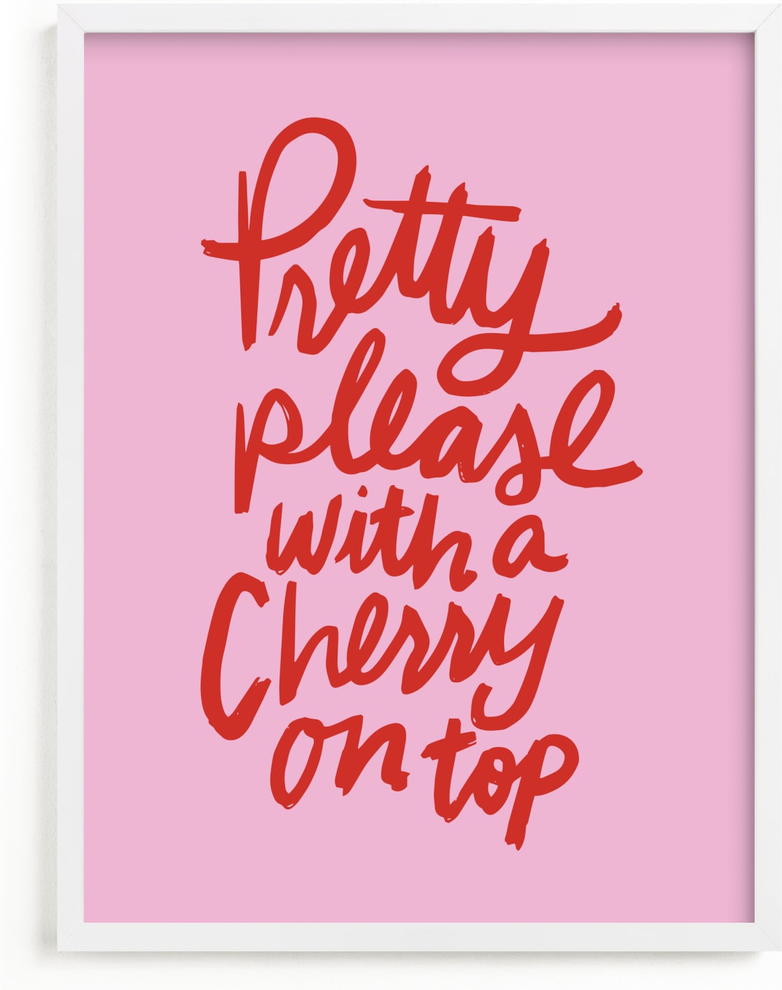 This is a pink kids wall art by Inkblot Design called Cherry on Top.