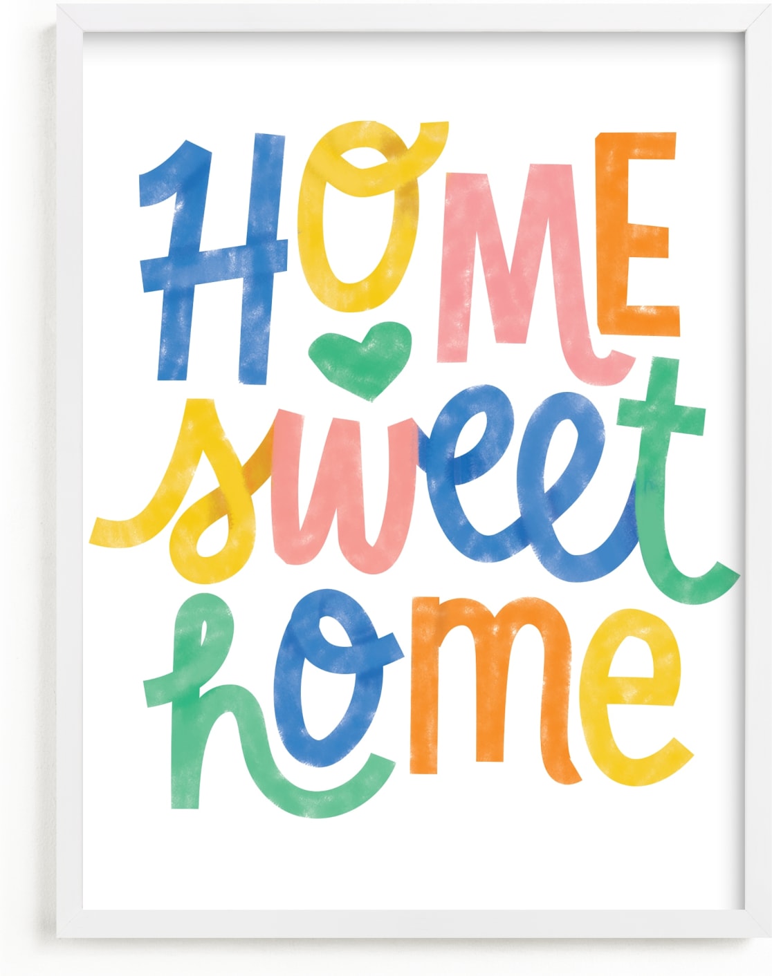This is a colorful kids wall art by Ariel Rutland called Home Sweet Home.