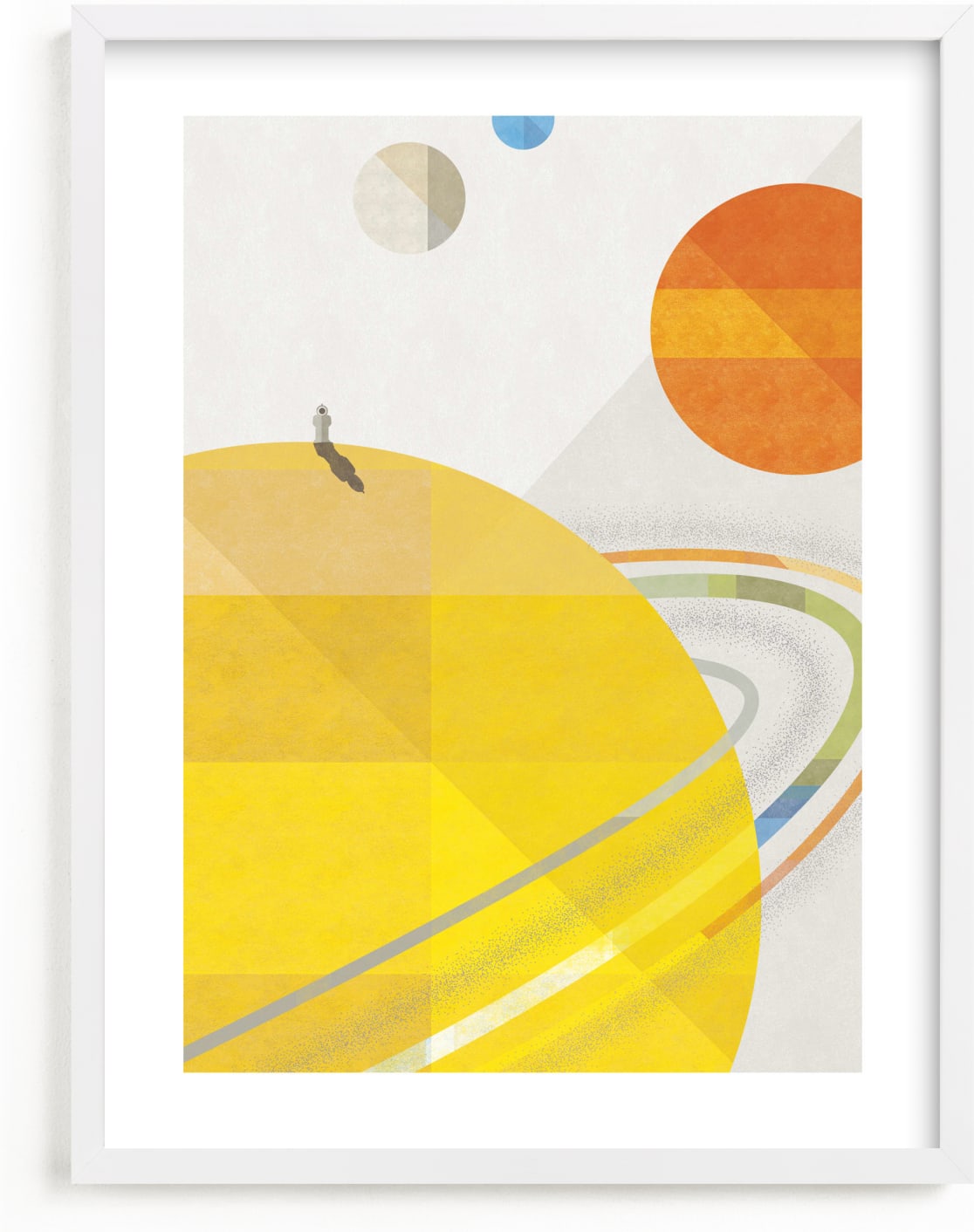 This is a colorful kids wall art by Robert and Stella called Space Voyage.