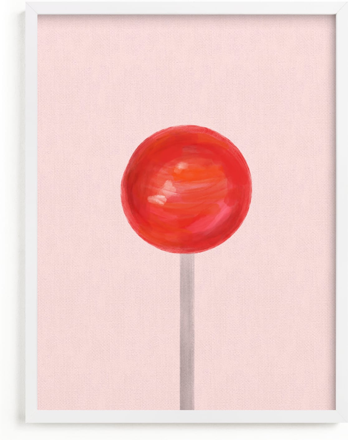 This is a pink kids wall art by Maja Cunningham called Lolli Pop.