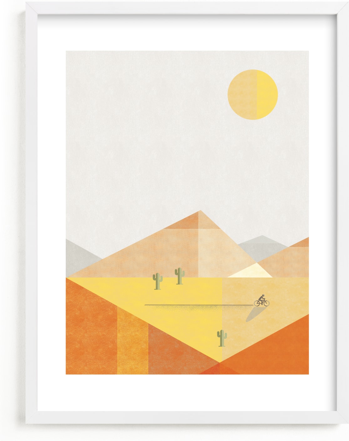 This is a yellow kids wall art by Robert and Stella called Desert Adventure.