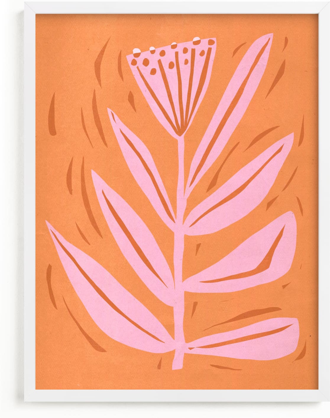 This is a pink kids wall art by Brandie Stonge called Tall Flower.