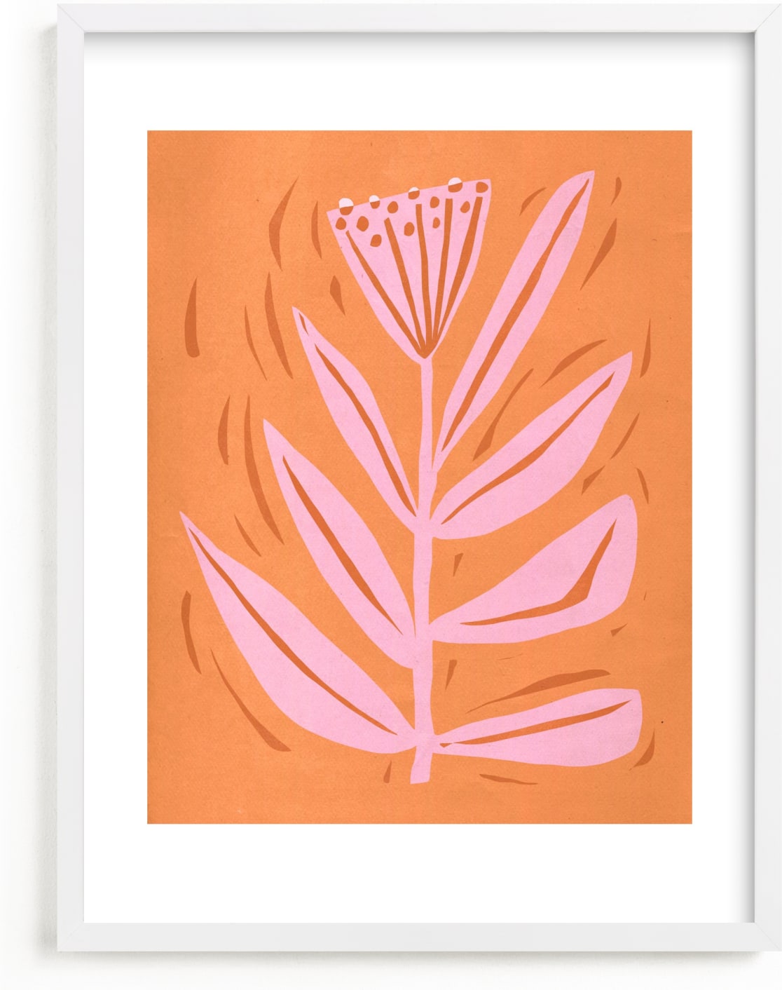 This is a pink kids wall art by Brandie Stonge called Tall Flower.