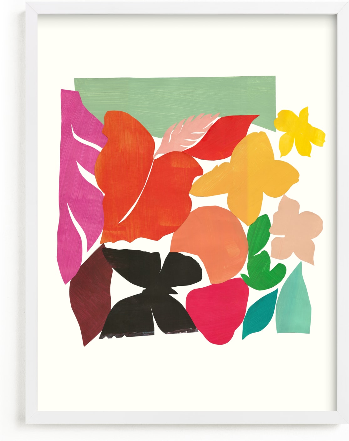This is a colorful kids wall art by Lise Gulassa called Mariposa Jungle.