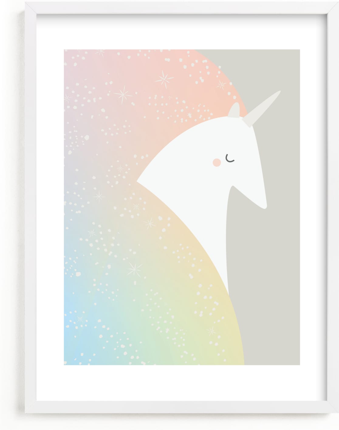 This is a colorful kids wall art by Lori Wemple called Unicorn.