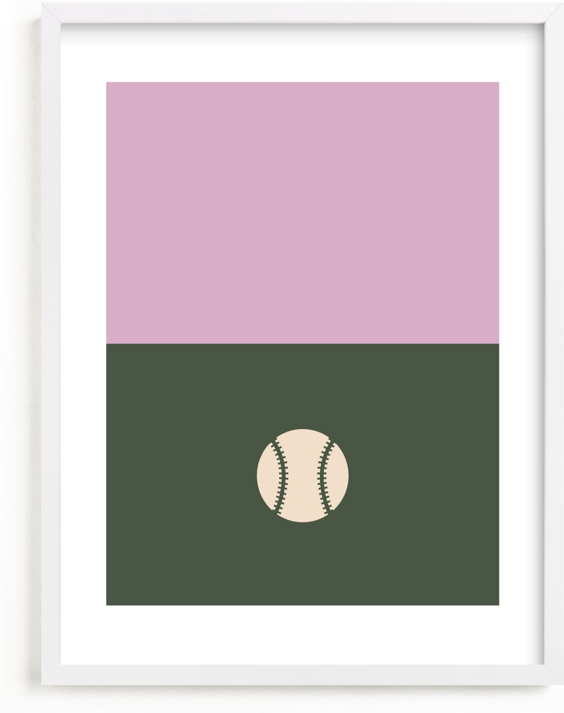 This is a purple kids wall art by pacifica project called 3 Season Sport | Baseball.