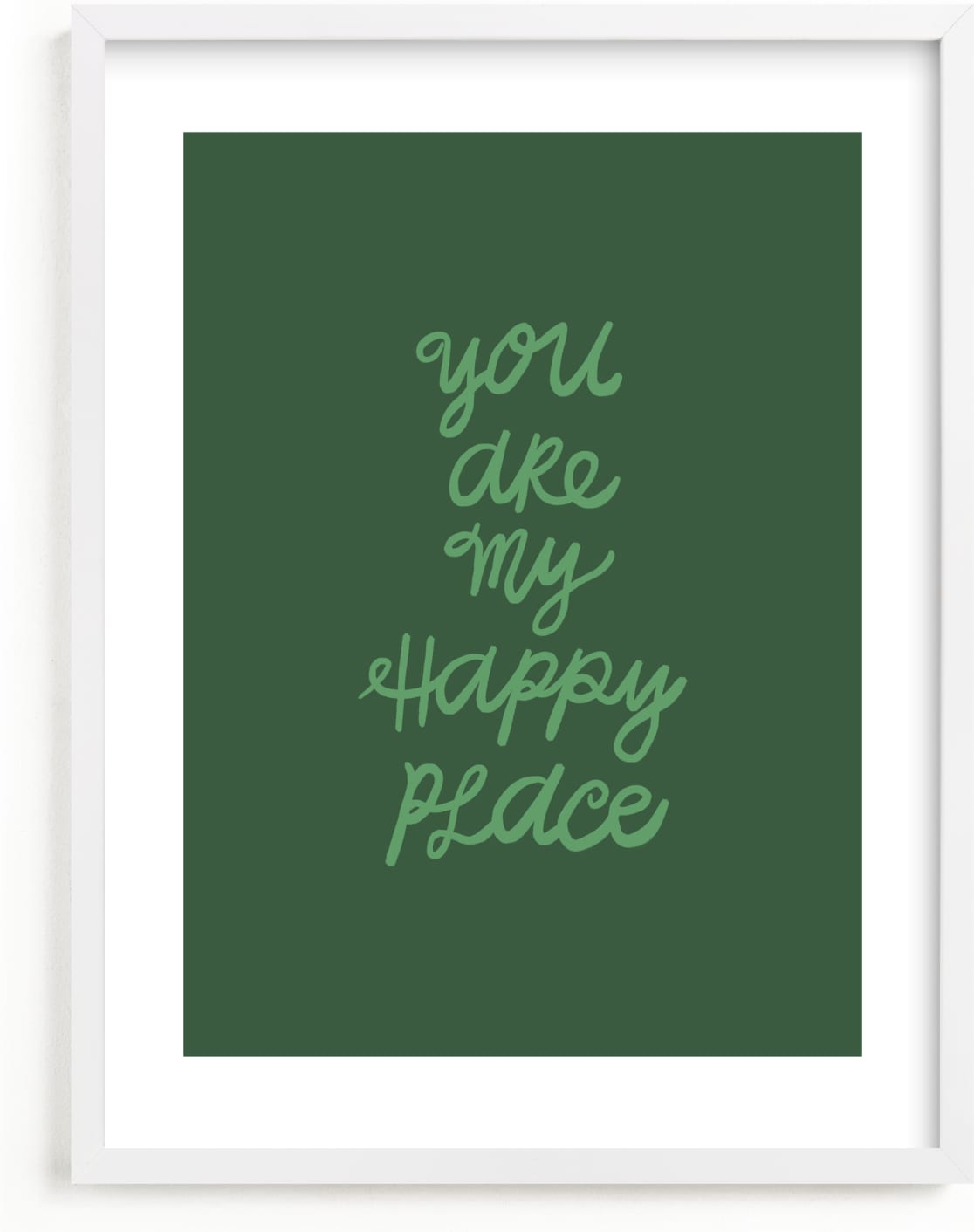 This is a green kids wall art by Kelly Ambrose called Happy Place.