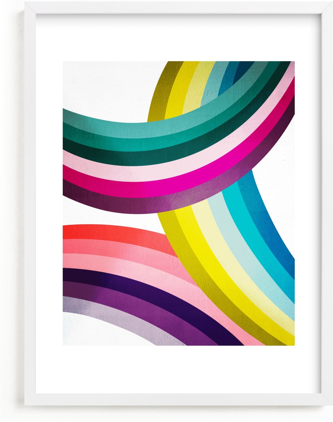 This is a colorful kids wall art by Jen Florentine called Rainbow Waves.