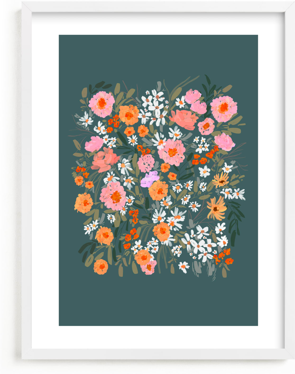 This is a pink kids wall art by Britt Mills called Picking Wildflowers.