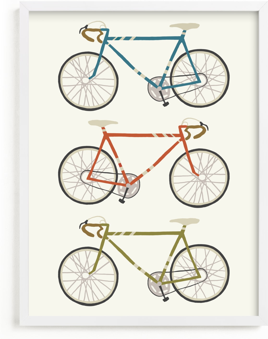 This is a colorful kids wall art by Daily Design Co called vintage bike.