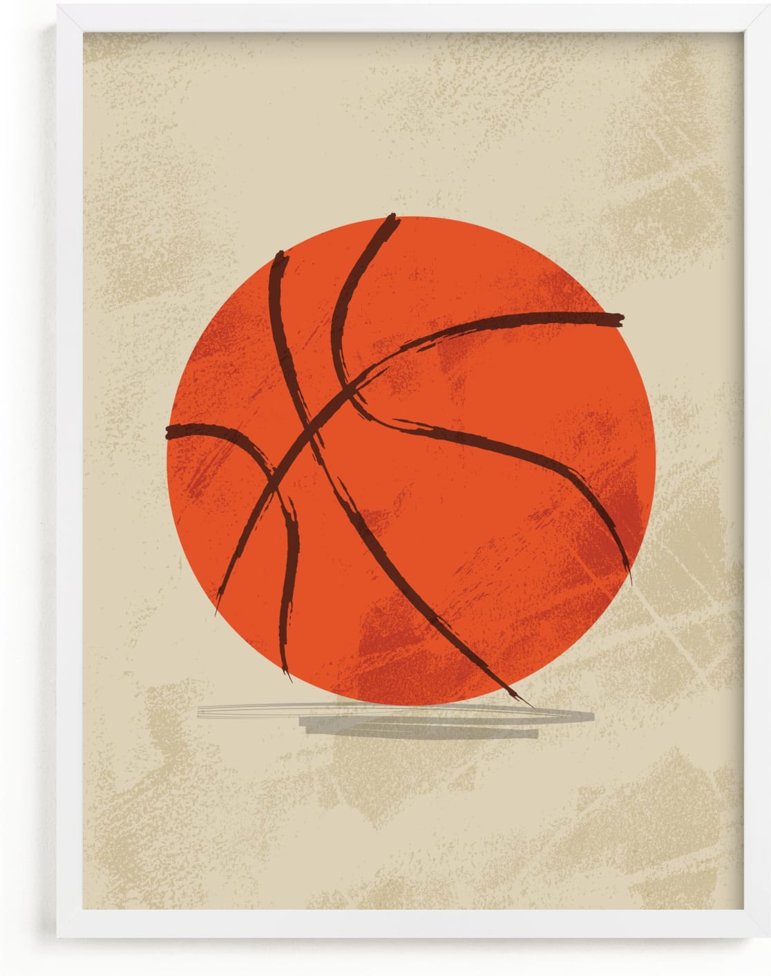 This is a brown kids wall art by Susanne Kasielke called Let us play basketball.