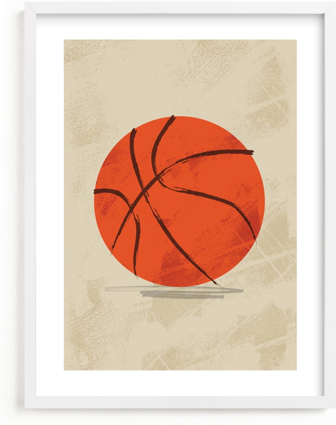 This is a brown kids wall art by Susanne Kasielke called Let us play basketball.