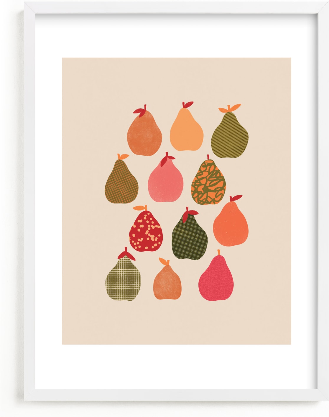 This is a colorful kids wall art by Alisa Galitsyna called Pears.