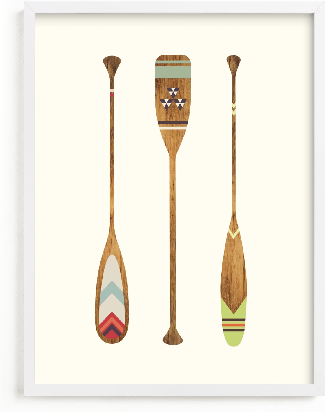 This is a brown kids wall art by SUWACHI called Let's Get Paddles.