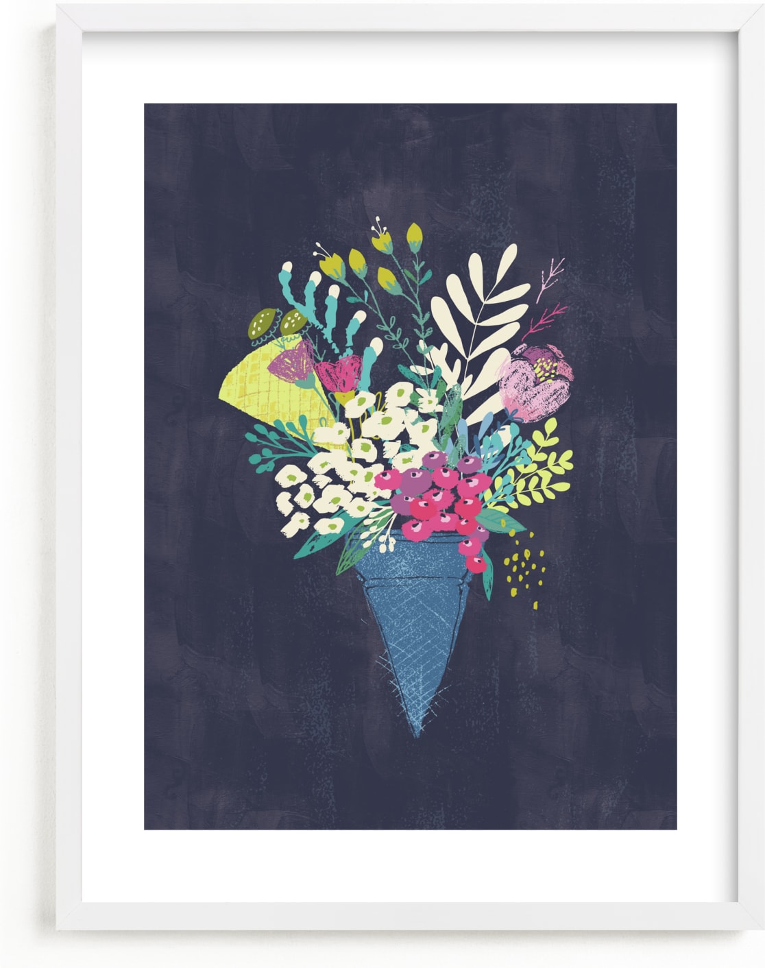 This is a blue kids wall art by Lisa Glanz called Candy blossom.
