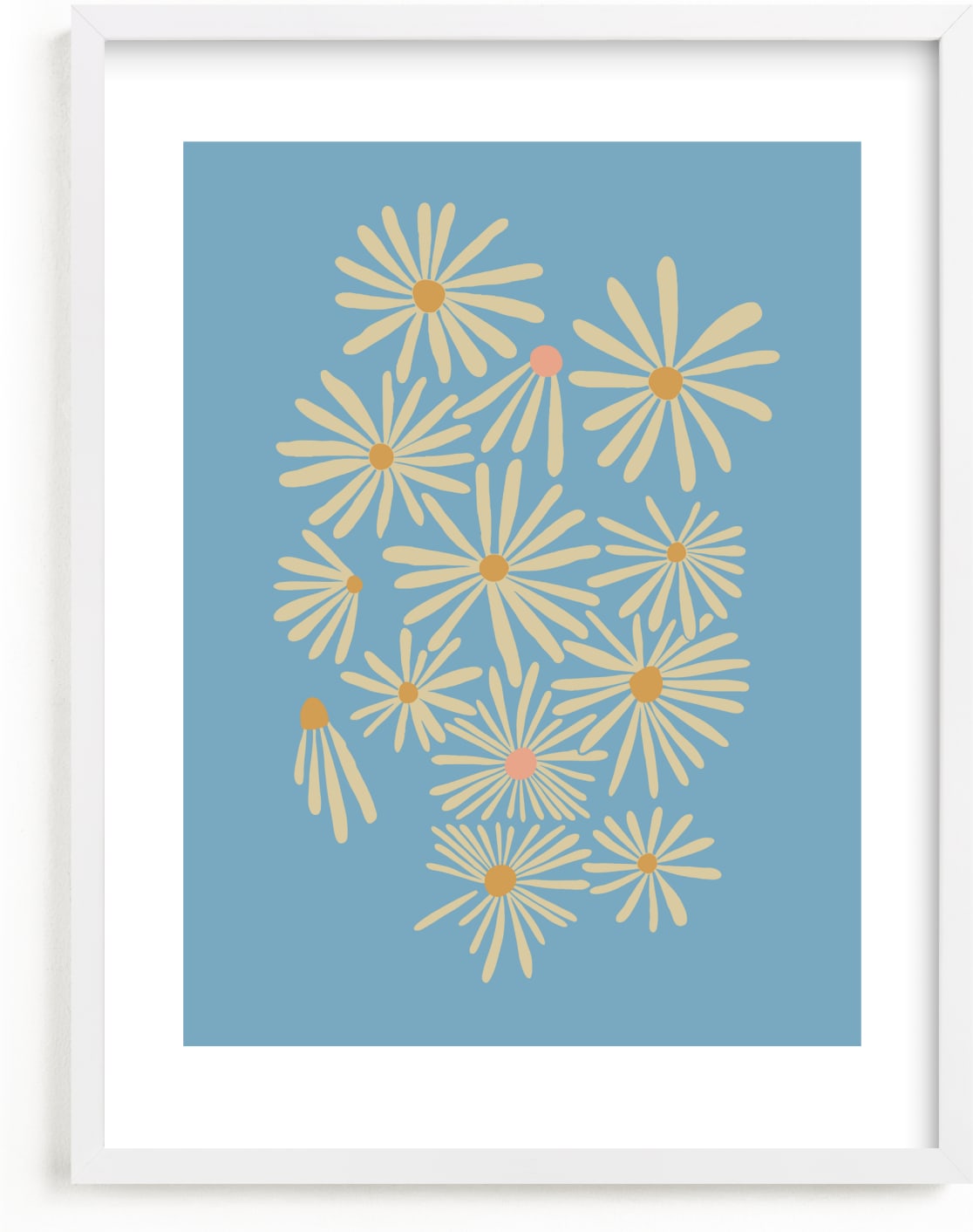 This is a blue kids wall art by Kate Capone called Vintage Floral Set II.