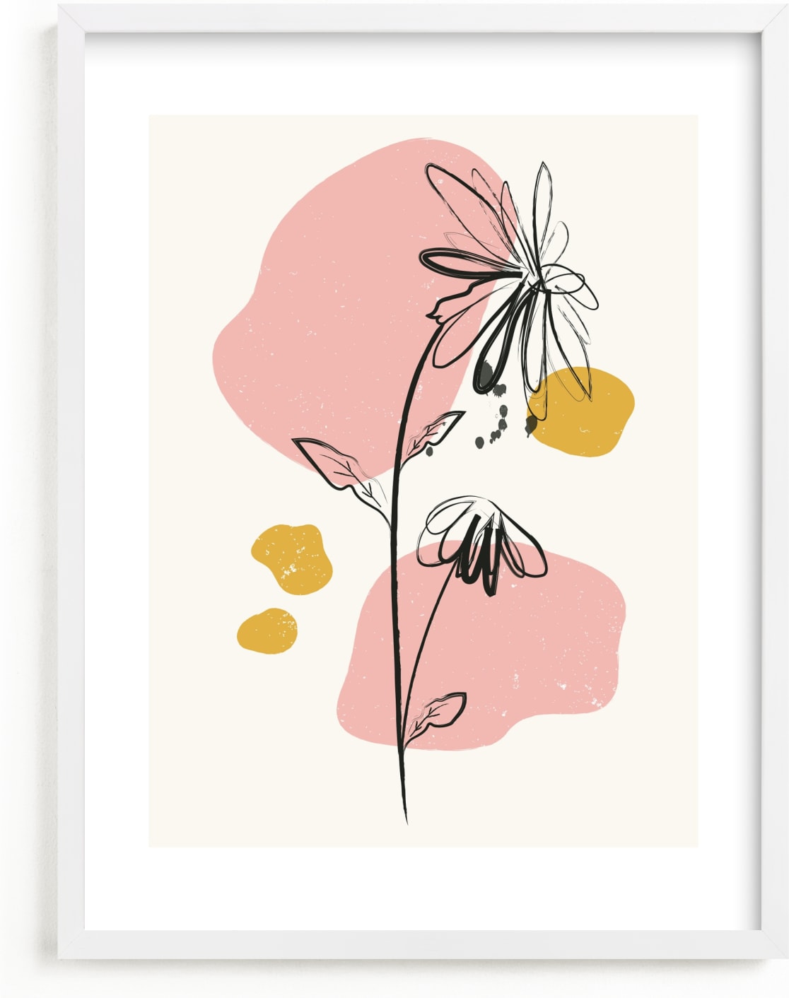 This is a yellow kids wall art by Kanika Mathur called Mod Floral 2.