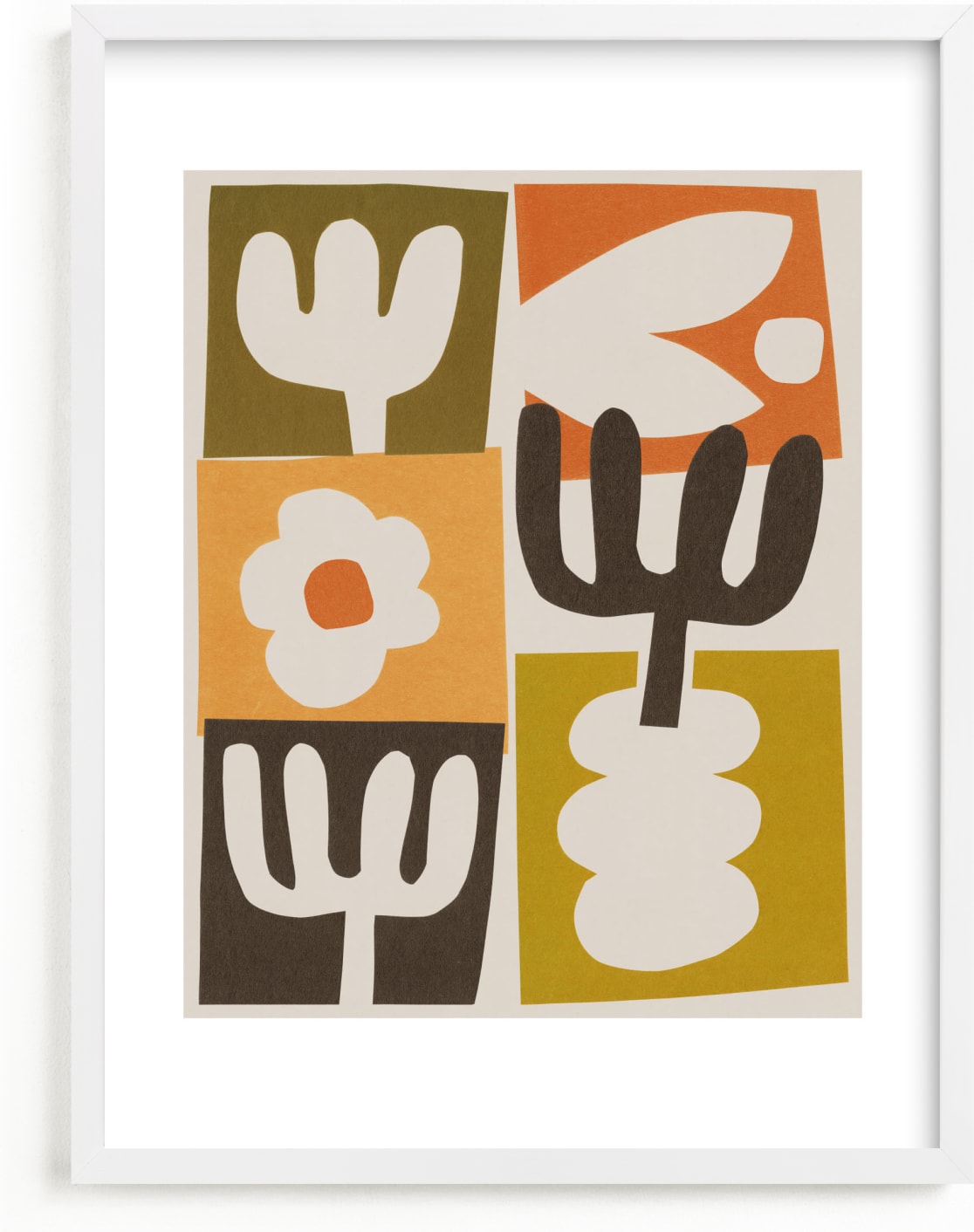 This is a brown kids wall art by Alisa Galitsyna called Botanical Cut-Outs.