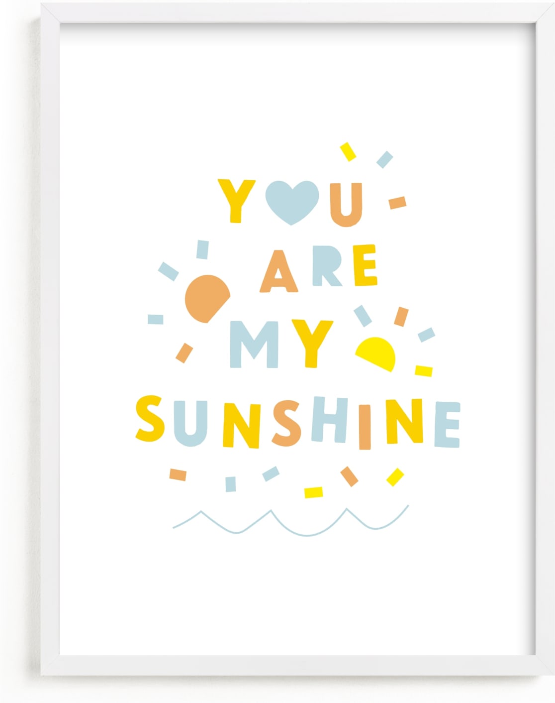 This is a colorful kids wall art by Ariel Rutland called Sunshine Letters.