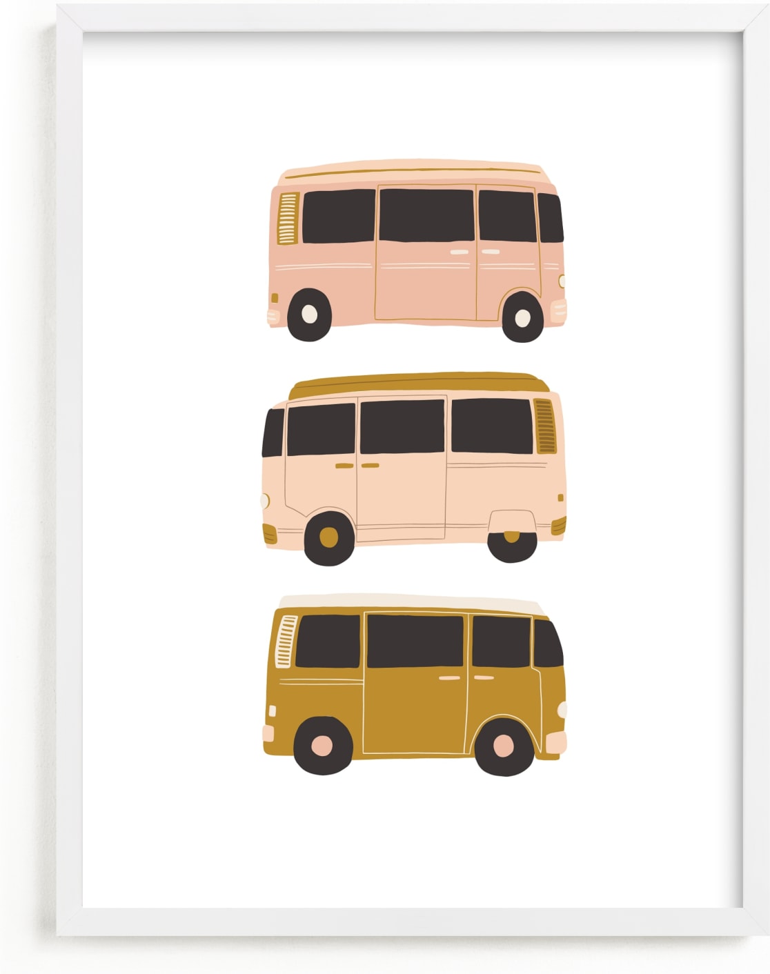 This is a brown kids wall art by Alicia Schultz called Vintage Van Crew.