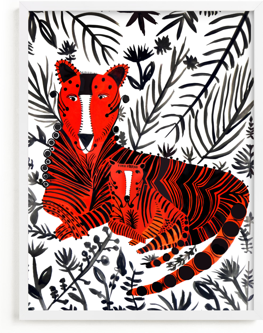 This is a ivory kids wall art by marcia biasiello called Jubilant Corral Tigers.