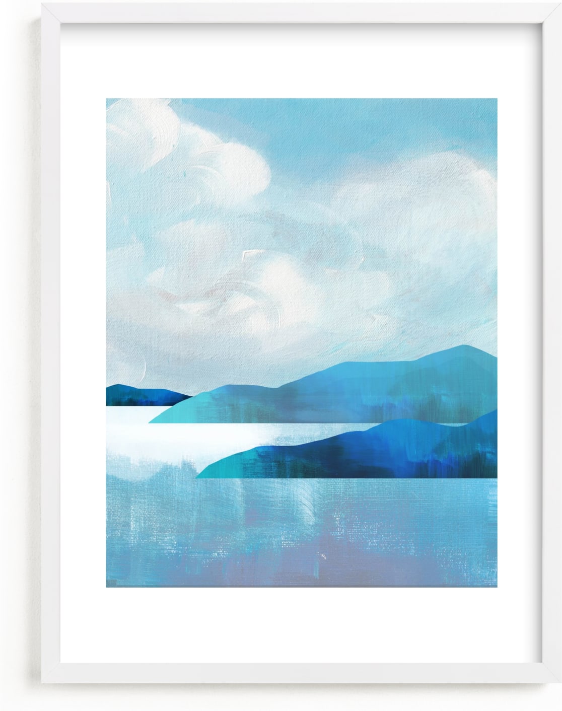 This is a blue kids wall art by AlisonJerry called beyond blue ridge.
