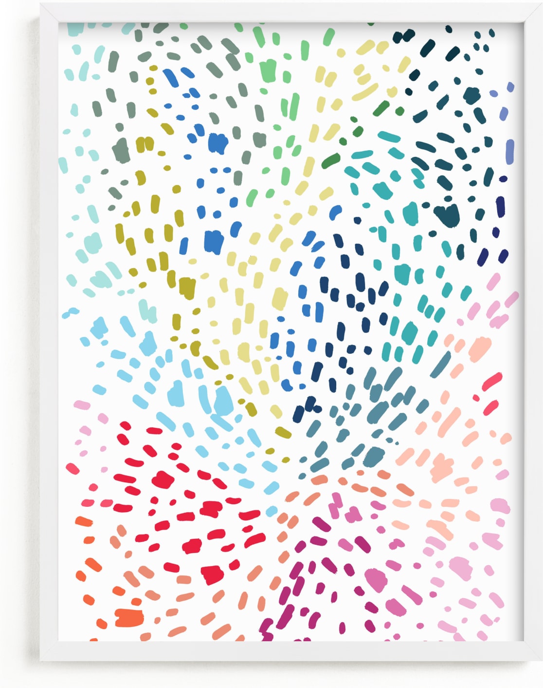 This is a colorful kids wall art by Katie Craig called Spots and Dots.