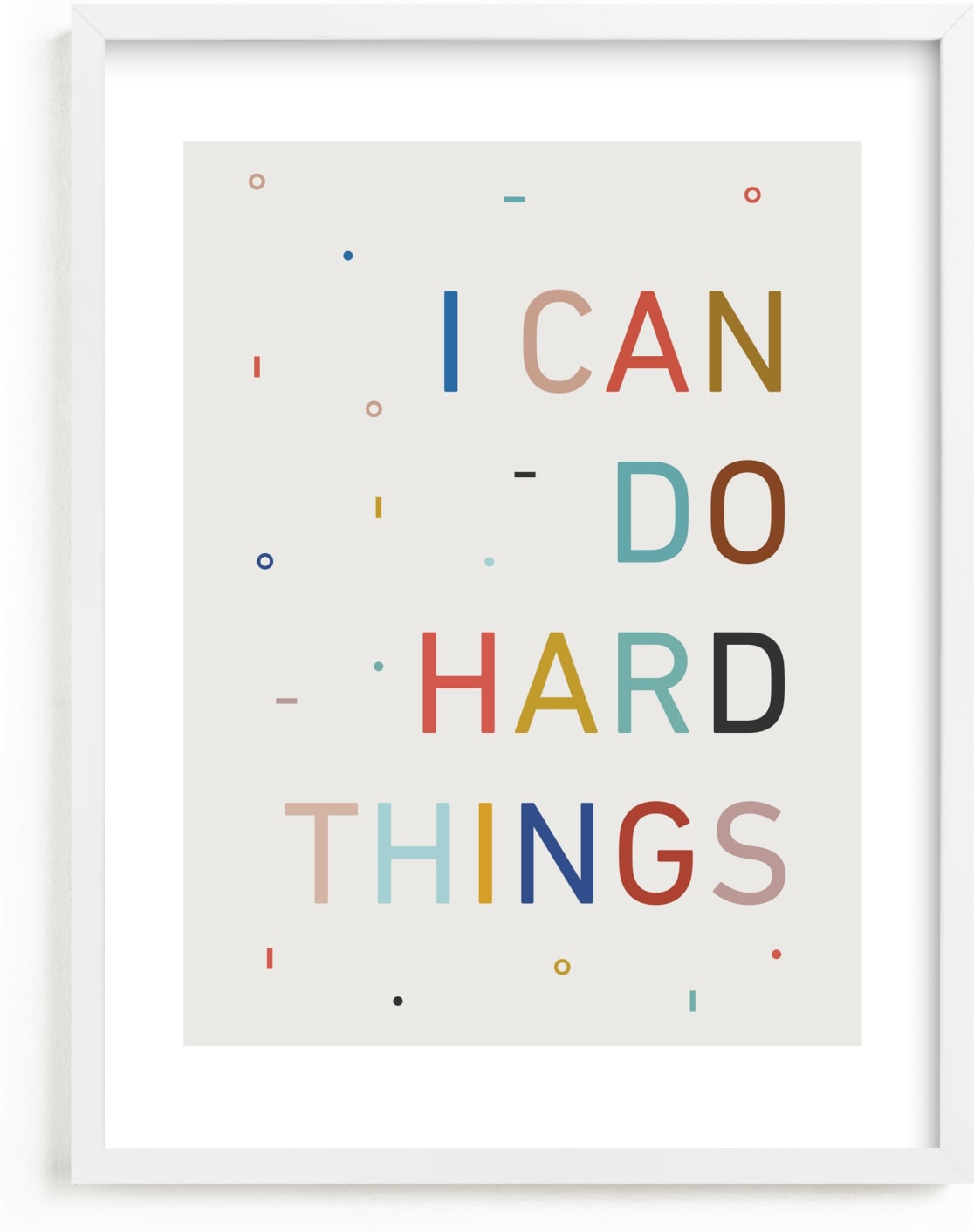 This is a ivory kids wall art by Annette Allen called I Can Do Hard Things.