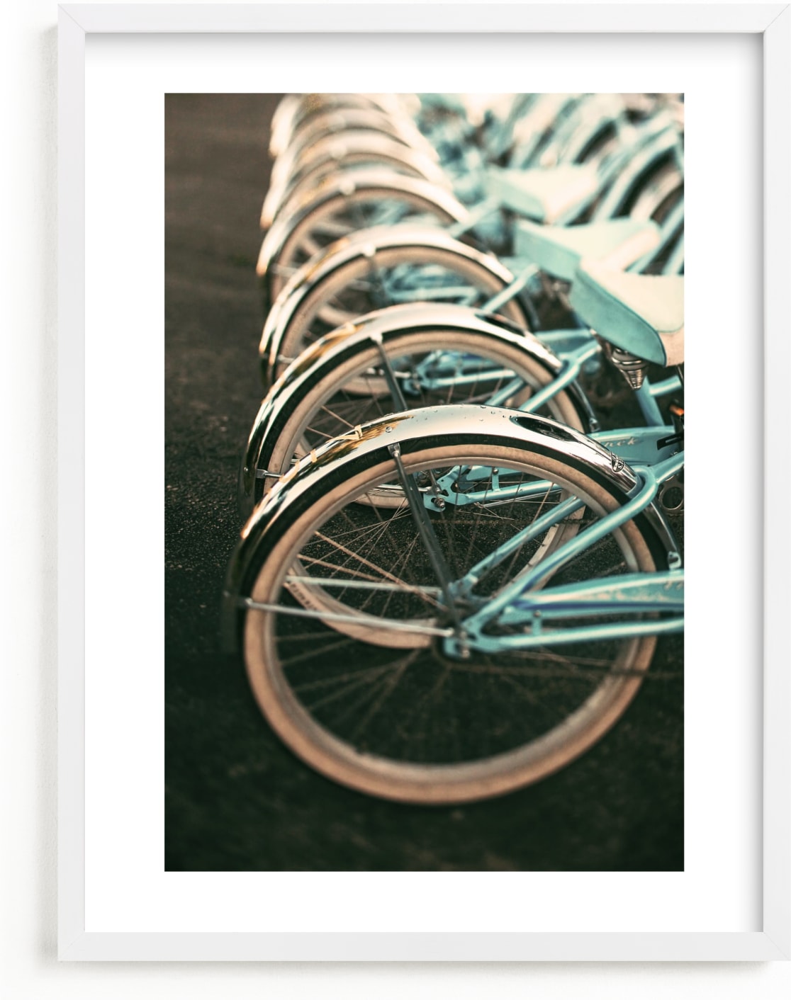 This is a blue kids wall art by ALICIA BOCK called Let's All Ride.
