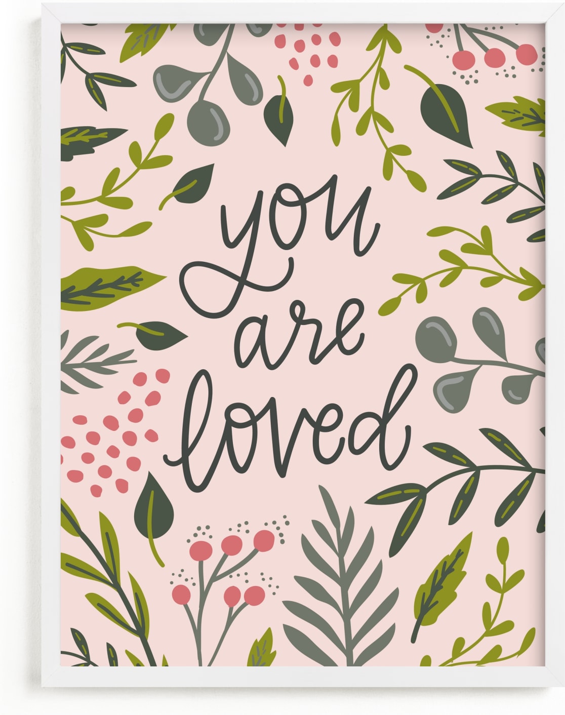 This is a colorful kids wall art by Alexa Zurcher called You Are Loved - Floral.