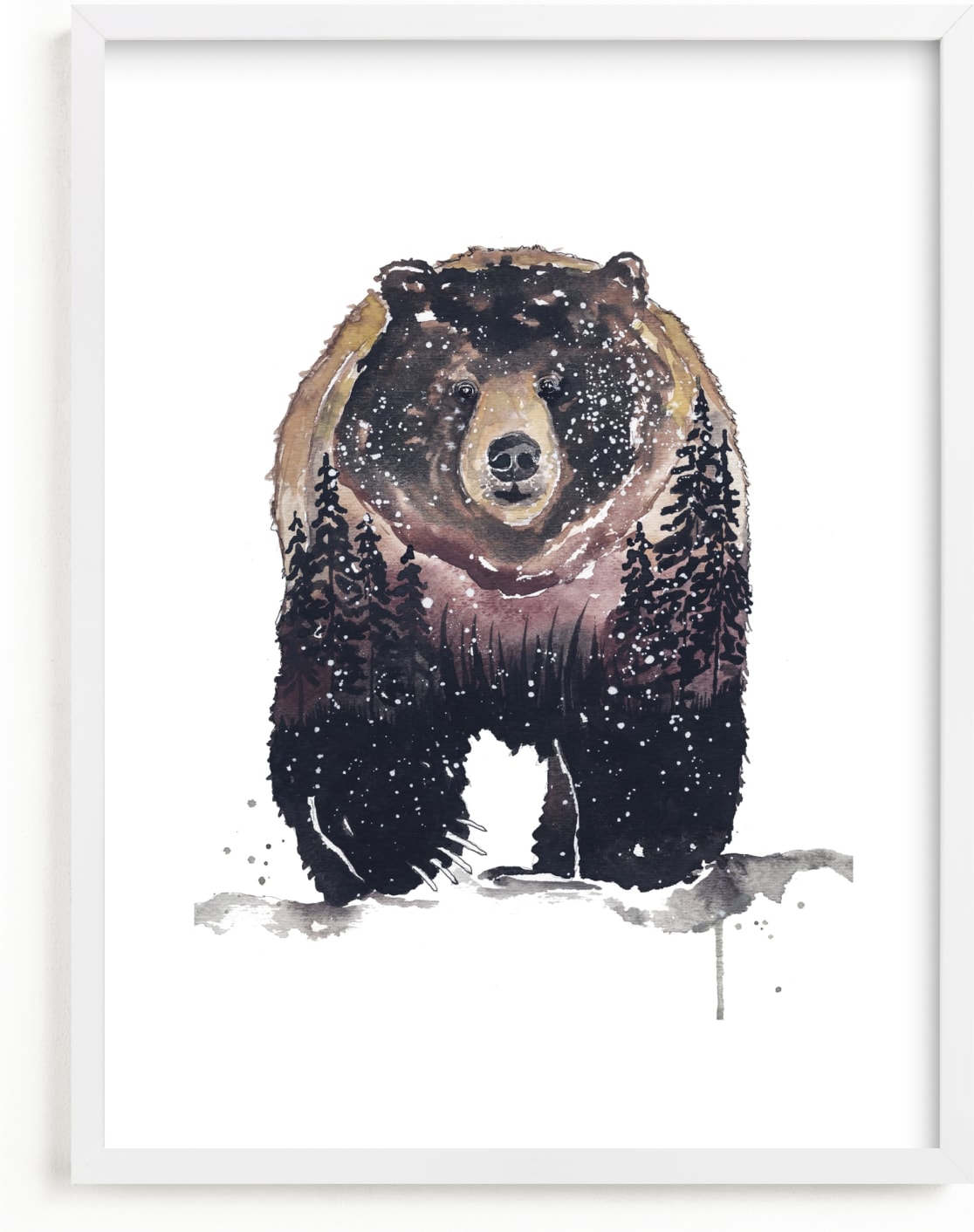 This is a brown kids wall art by Kelsey McNatt called Nature Bear.