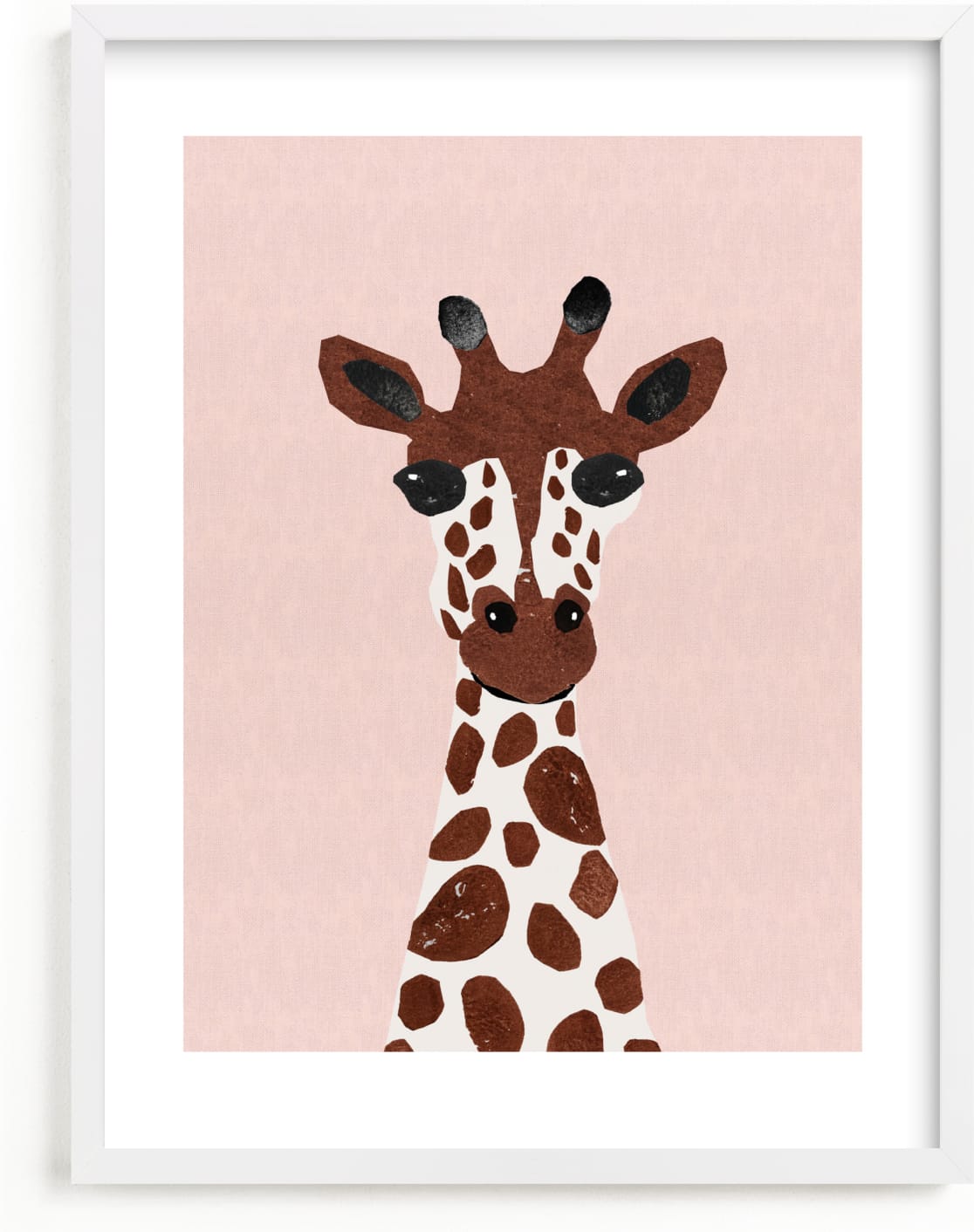 This is a brown kids wall art by Maja Cunningham called Look! Giraffe!.