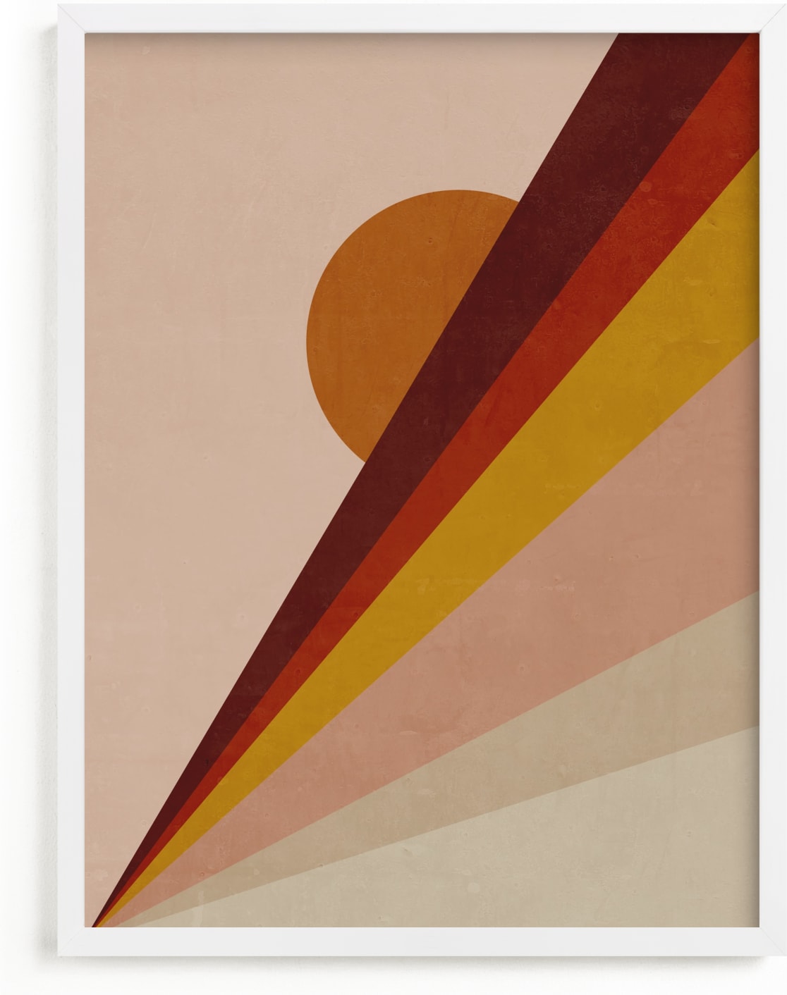 This is a beige kids wall art by Lucrecia Caporale called Abstract Sunrise.