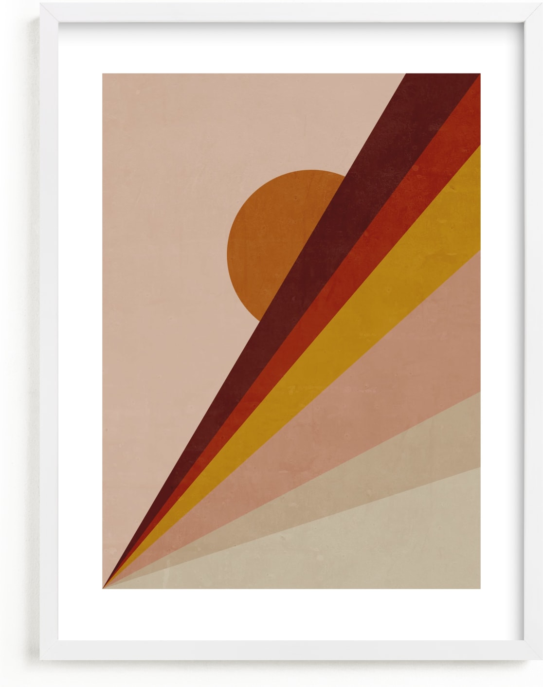 This is a beige kids wall art by Lucrecia Caporale called Abstract Sunrise.