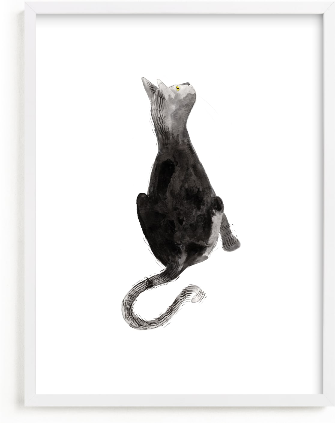 This is a grey kids wall art by Papernoten called Sumi Cat.