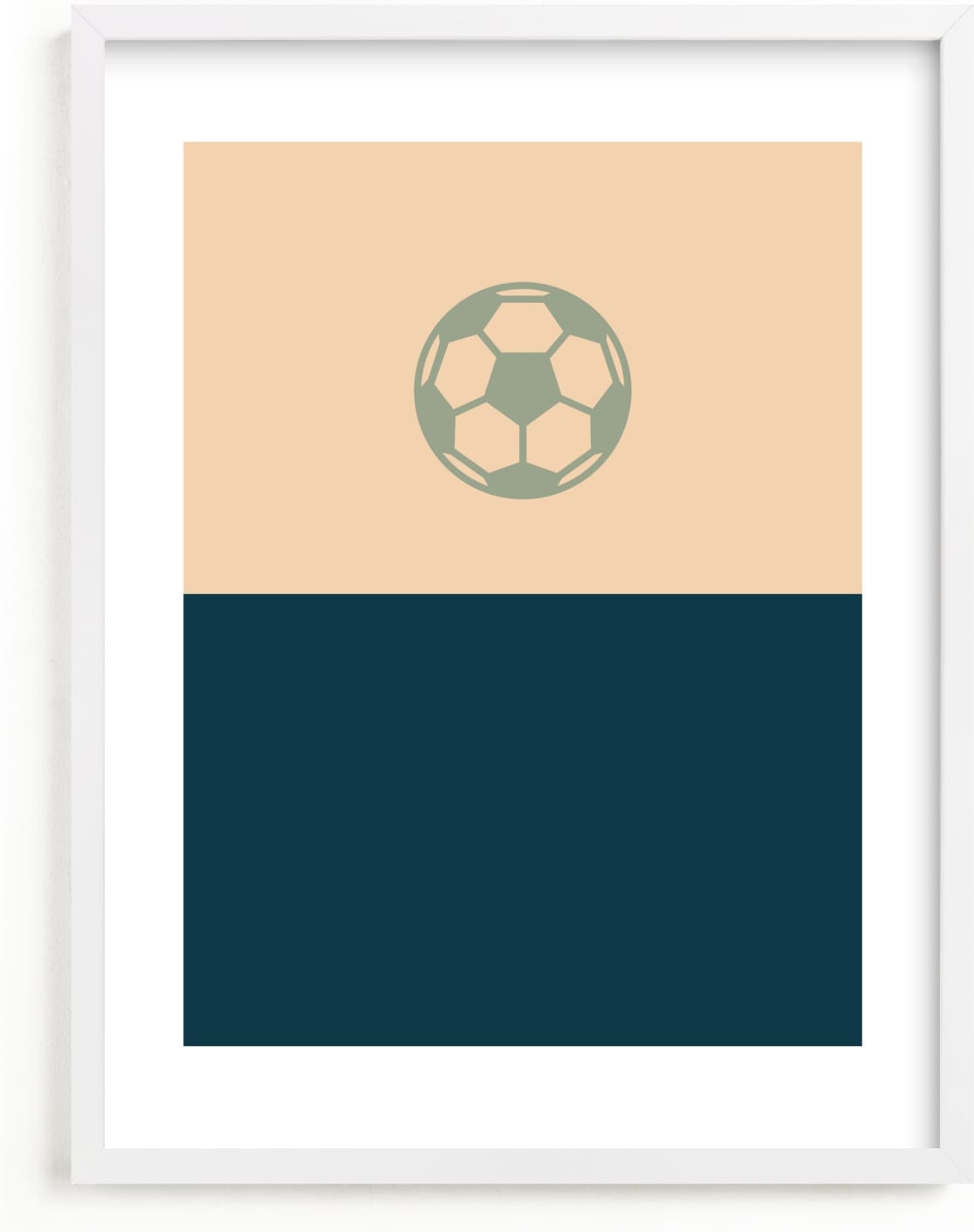 This is a blue kids wall art by pacifica project called 3 Season Sport | Soccer.