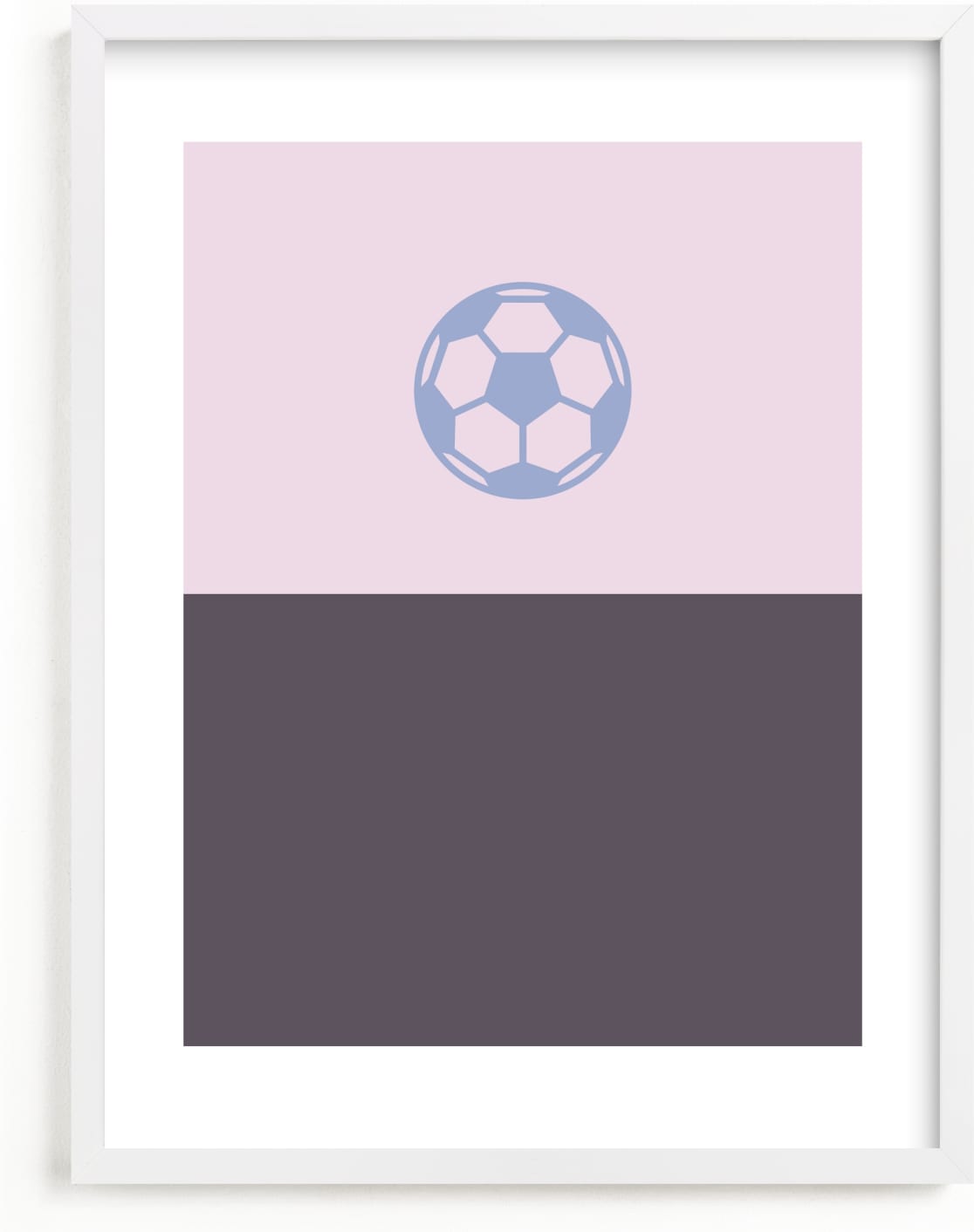 This is a purple kids wall art by pacifica project called 3 Season Sport | Soccer.