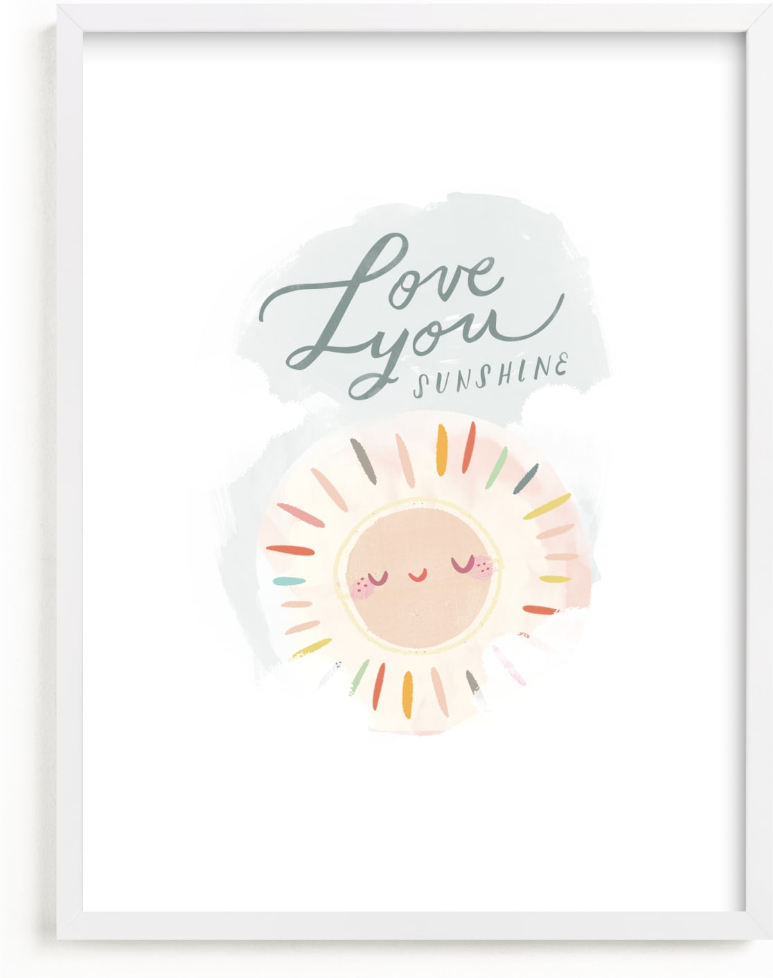 This is a colorful kids wall art by Lori Wemple called Love You Sunshine.